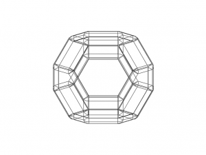 Wireframe Shape Truncated Octahedron Modello di stampa 3D