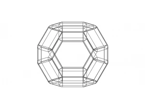 Wireframe Shape Truncated Octahedron 3D Print Model