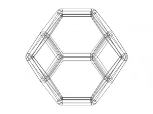 Wireframe Shape Truncated Octahedron 3D Print Model