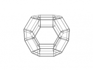 Wireframe Shape Truncated Octahedron Modello di stampa 3D