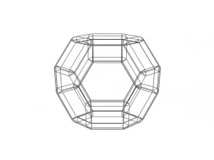 Wireframe Shape Truncated Octahedron 3D Print Model