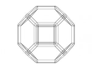 Wireframe Shape Truncated Octahedron 3D Print Model