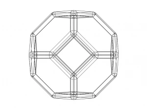Wireframe Shape Truncated Octahedron 3D Print Model