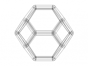 Wireframe Shape Truncated Octahedron Modello di stampa 3D