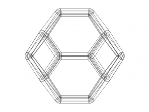 Wireframe Shape Truncated Octahedron 3D Print Model