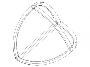 Wireframe Shape Reuleaux Tetrahedron 3D Print Model