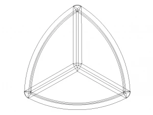 Wireframe Shape Reuleaux Tetrahedron 3D Print Model