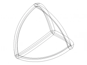 Wireframe Shape Reuleaux Tetrahedron 3D Print Model