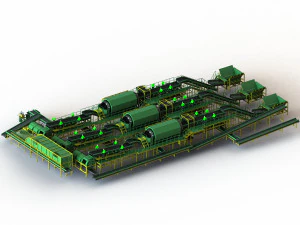 Сортировочные установки для твердых бытовых отходов 3D Модель