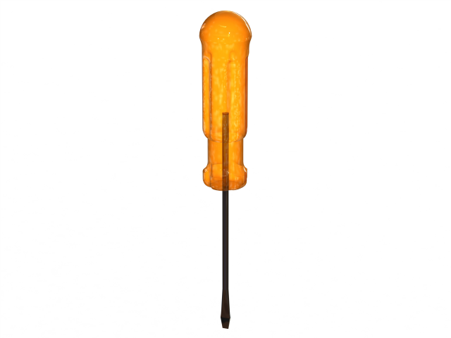 Flat Tip Screw Driver 2mm x 130mm Overall 3D Model .c4d .max .obj .3ds .fbx .stl .blend 