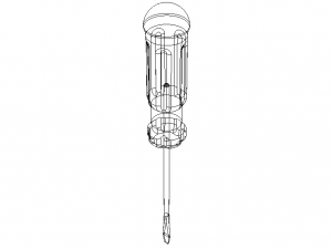 Flat Tip Screw Driver 2mm x 130mm Overall 3D Model