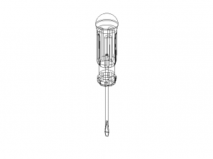 Flat Tip Screw Driver 2mm x 130mm Overall 3D Model