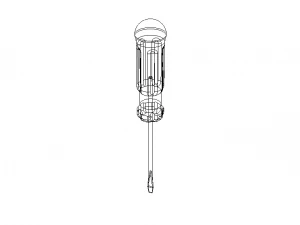 マイナスドライバー 全長2mm&times;130mm 3Dモデル