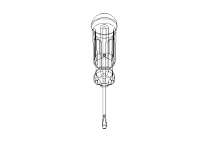 Flat Tip Screw Driver 2mm x 130mm Overall 3D Model