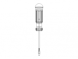 Flat Tip Screw Driver 2mm x 130mm Overall 3D Model