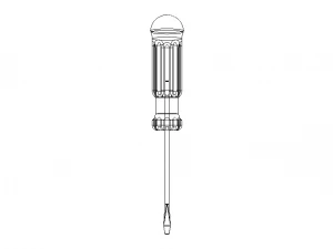 マイナスドライバー 全長2mm&times;130mm 3Dモデル