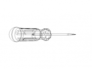 Flat Tip Screw Driver 2mm x 130mm Overall 3D Model