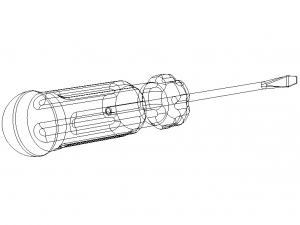 Flat Tip Screw Driver 2mm x 130mm Overall 3D Model