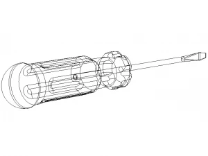 マイナスドライバー 全長2mm&times;130mm 3Dモデル
