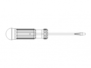 Flat Tip Screw Driver 2mm x 130mm Overall 3D Model