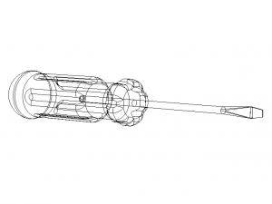 Flat Tip Screw Driver 2mm x 130mm Overall 3D Model