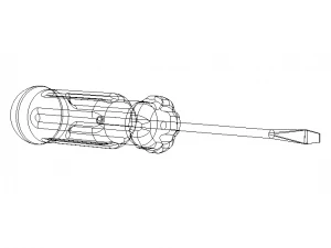 マイナスドライバー 全長2mm&times;130mm 3Dモデル