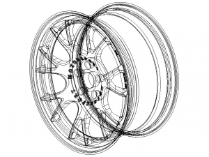 BBS CH-R Black Wheel with Painted Finish Rim 19 inches 3D 모델