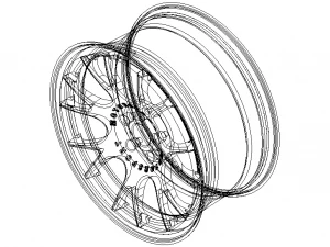 BBS CH-R Black Wheel with Painted Finish Rim 19 inches 3D Model