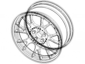 BBS CH-R Black Wheel with Painted Finish Rim 19 inches 3D Model