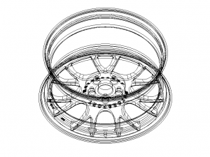 BBS CH-R Black Wheel with Painted Finish Rim 19 inches 3D 모델