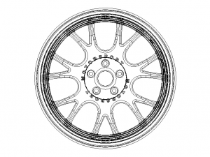 BBS CH-R Black Wheel with Painted Finish Rim 19 inches 3D 모델