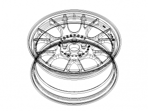 BBS CH-R Black Wheel with Painted Finish Rim 19 inches 3D 모델