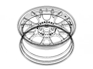 BBS CH-R Black Wheel with Painted Finish Rim 19 inches 3D Model