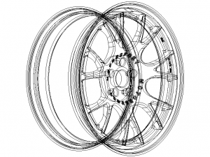 BBS CH-R Black Wheel with Painted Finish Rim 19 inches 3D 모델