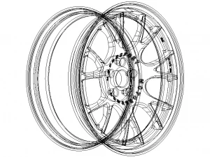 BBS CH-R Black Wheel with Painted Finish Rim 19 inches 3D Model