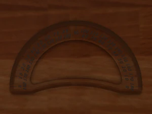 180度分度器 15cm 3Dモデル