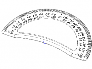 180 Degree Protractor 15cm Model 3D