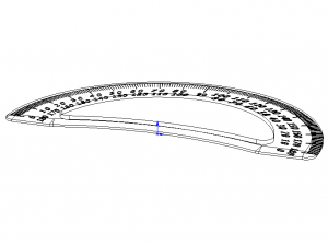 180 Degree Protractor 15cm Model 3D