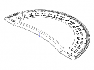 180 Degree Protractor 15cm Model 3D