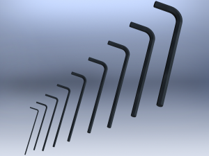 Hex Keys - Long Series Metric 3D Model