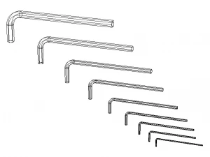 Hex Keys - Long Series Metric 3D Model