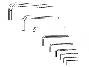 Hex Keys - Long Series Metric 3D Model