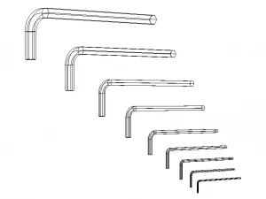 Hex Keys - Long Series Metric 3D Model