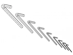 Hex Keys - Long Series Metric 3D Model