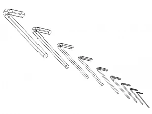 Hex Keys - Long Series Metric 3D Model