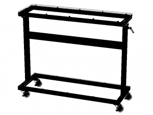 Aluminum Stand Up Desk Two Shelf 3D Model