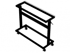 Aluminum Stand Up Desk Two Shelf 3D Model