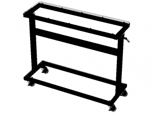 Aluminum Stand Up Desk Two Shelf 3D Model