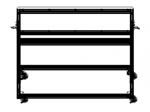 Aluminum Stand Up Desk Two Shelf 3D Model