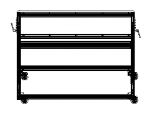 Aluminum Stand Up Desk Two Shelf 3D Model